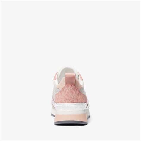 michael kors allie metallic pink|Allie Stride Leather and Nylon Trainer .